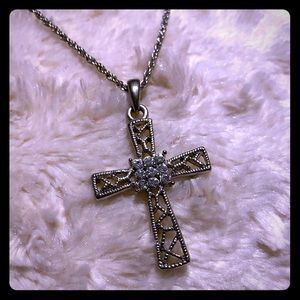 Lane Bryant silver cross necklace